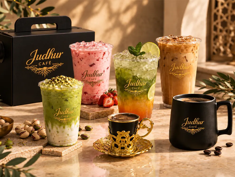Middle Eastern Catering Beverages, iced and hot from Judhur Cafe
